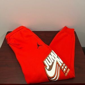 Jordan Men's Sweatpants, DC9608 673, Orange, Brand New